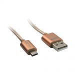 Cablu Golf Metal MicroUSB 10M Auriu