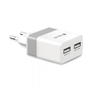 Adaptor Priza Devia U22A Alb 2USB/2A