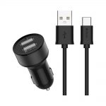 Incarcator Auto Devia 22CN TipC Negru 2USB/2A