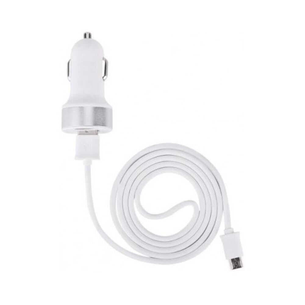 Incarcator Auto Devia 22MA MicroUSB Alb 2USB/2A