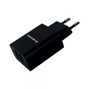 Adaptor Priza Swissten 22 Negru 2USB/2A