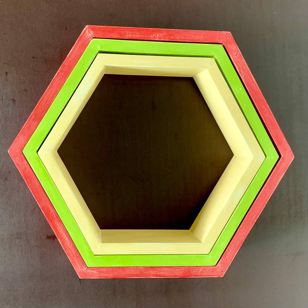 SET 3 DECORATIUNI PERETE HEXAGON DIVERSE DIMENSIUNI - imagine 2