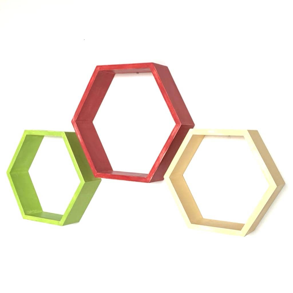 SET 3 DECORATIUNI PERETE HEXAGON DIVERSE DIMENSIUNI